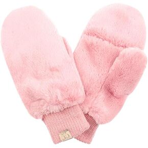 C.C Kids Faux Fur Sherpa Lined Convertible Mittens