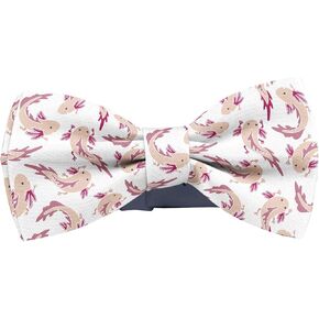 KAWAMOUSE Adjustable Pre-tied bow tie for toddler Boys (Axolotl Fish Pattern) Elegant Cute Bowties for Dogs Cats Pets