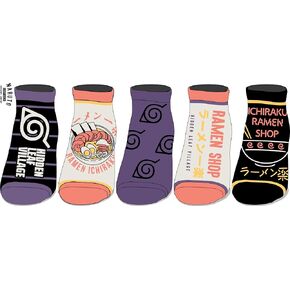 Bioworld 5-Pack of Adult Women's Naruto Ankle Socks