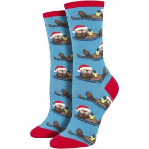 Otterly Merry Blue 9-11 (Women's Shoe Sizes 5-10.5)