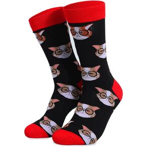 Women's Novelty Socks Dog Cat Socks Animal Gifts for Women Girl Dog and Cat Lovers Stocking Stuffer for mom