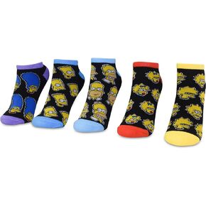The Simpsons Homer Bart Marge Lisa Maggie Men's 5 Pack Low Cut Socks