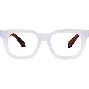 Zeelool Thick Rectangle Blue Light Blocking Glasses for Men Retro Wood Arm Acetate Eyewear Diana FP0427-01