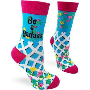 Be a Bad-ss Cool Socks for Women - Colorful Novelty Crew Design - 1 Pair, Fits Shoe Size 5-10