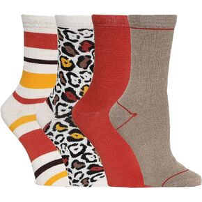 Gilbins Women's Fun and Colorful Crew Sock 4 Pack Size 9-11