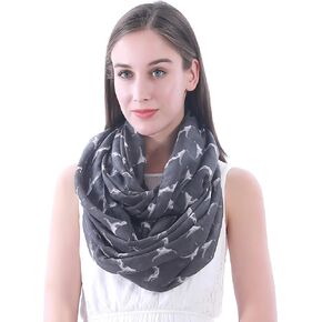Lina & Lily Greyhound Dog Print Women's Infinity Scarf Lightweight