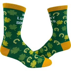 Crazy Dog T-Shirts Women's Me Lucky Socks Socks Funny Shamrock St Patricks Day Parade Irish Graphic Novelty Footwear