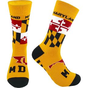Maryland Flag Socks for Men and Women, Novelty Fun MD State Sock Gift