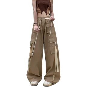 Women Baggy Cargo Pants Goth Harajuku Trousers Casual Y2K Streetwear with Pockets in Saudi Arabia
