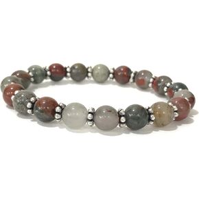 AAA Natural RED BLOODSTONE Gemstone 8mm Round Beaded Stretchable Elastic Bracelet With Chakra , Happy Mood Bracelet ,Handmade Designer Bracelet,Relax Anxiety Bracelet ,Friendship