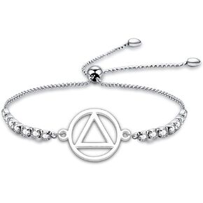 WFSJRED AA NA Jewelry AA Recovery Bracelet Sobriety Gift Sober Recovery Jewelry AA Handmade Adjustable Rope Bracelet AA Gift