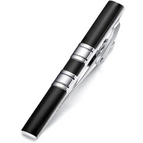 Mens Tie Clip Bar for Normal Size Tie Wedding Gift 5.5cm Black
