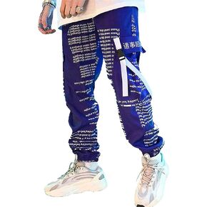 XYXIONGMAO Men's Japanese Purple Casual Tactical Joggers Hip Hop Trousers Streetwear Techwear Sweatpants Cargo Pants for Men