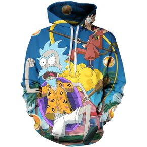 3D printing fun cartoon printed fashion casual hoodie regardless of gender anime long-sleeve pocket sweatshir in Kuwait