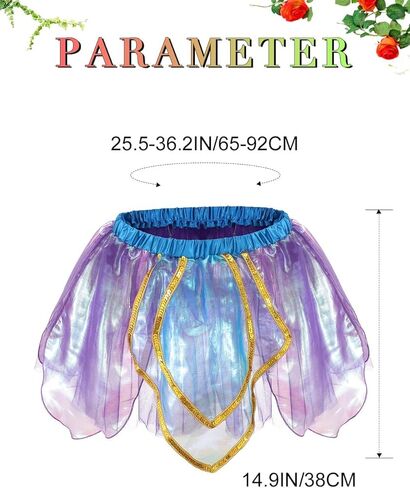 تنورة رقص كاكاكو الجنية توتو سباركلي للرقص قزم تول تنورات قصيرة للمهرجانات تنورة توتو للنساء والفتيات in Kuwait