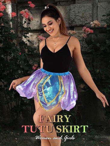 تنورة رقص كاكاكو الجنية توتو سباركلي للرقص قزم تول تنورات قصيرة للمهرجانات تنورة توتو للنساء والفتيات in Kuwait