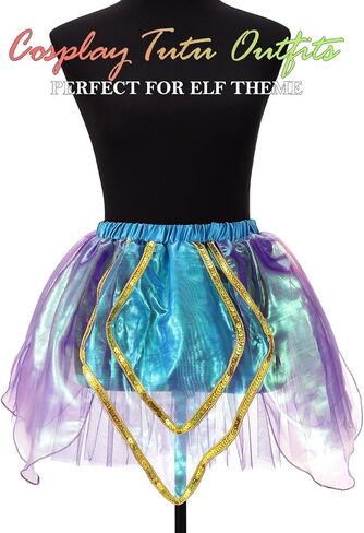 تنورة رقص كاكاكو الجنية توتو سباركلي للرقص قزم تول تنورات قصيرة للمهرجانات تنورة توتو للنساء والفتيات in Kuwait