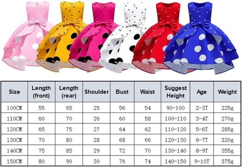 Girls Polka Dot Print Party Princess Dress Toddler Elegant Wedding Pageant Dresses Bowknot Mouse Ears Headwear in Kuwait