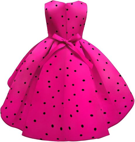 Girls Polka Dot Print Party Princess Dress Toddler Elegant Wedding Pageant Dresses Bowknot Mouse Ears Headwear in Kuwait