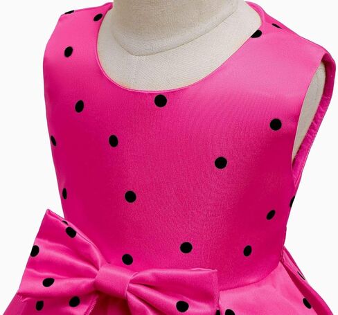 Girls Polka Dot Print Party Princess Dress Toddler Elegant Wedding Pageant Dresses Bowknot Mouse Ears Headwear in Kuwait