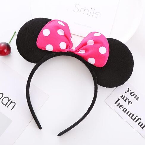 Girls Polka Dot Print Party Princess Dress Toddler Elegant Wedding Pageant Dresses Bowknot Mouse Ears Headwear in Kuwait