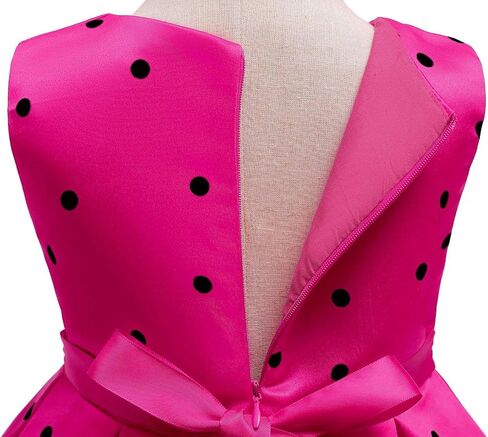 Girls Polka Dot Print Party Princess Dress Toddler Elegant Wedding Pageant Dresses Bowknot Mouse Ears Headwear in Kuwait