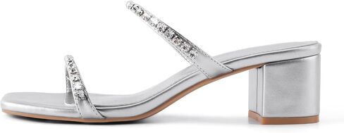 حذاء كعب عالي من Shoe'N Tale للنساء مربع مفتوح عند الأصابع وحزامين وكعب منخفض سهل الارتداء على الصنادل الأنيقة in Kuwait