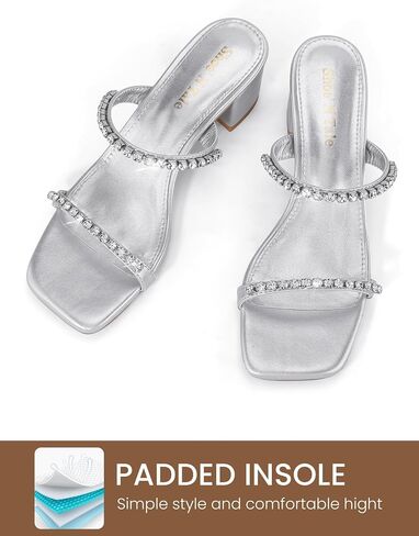 حذاء كعب عالي من Shoe'N Tale للنساء مربع مفتوح عند الأصابع وحزامين وكعب منخفض سهل الارتداء على الصنادل الأنيقة in Kuwait