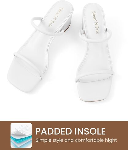 حذاء كعب عالي من Shoe'N Tale للنساء مربع مفتوح عند الأصابع وحزامين وكعب منخفض سهل الارتداء على الصنادل الأنيقة in Kuwait