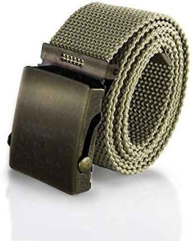 MJMP Military-style Web Belt, Adjustable belt Children Adjustable Belt,Men Casual Adjustable Belt Length (1.1" X 43", brown), Brown in Saudi Arabia