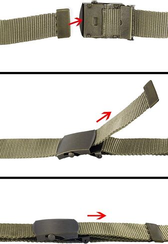 MJMP Military-style Web Belt, Adjustable belt Children Adjustable Belt,Men Casual Adjustable Belt Length (1.1" X 43", brown), Brown in Saudi Arabia