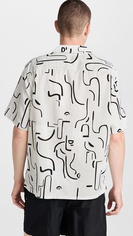 Club Monaco Men's Short Sleeve Camp Collar Artisan Print Shirt in Saudi Arabia