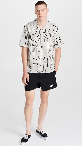 Club Monaco Men's Short Sleeve Camp Collar Artisan Print Shirt in Saudi Arabia