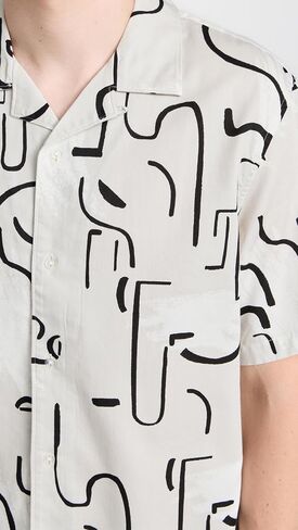 Club Monaco Men's Short Sleeve Camp Collar Artisan Print Shirt in Saudi Arabia