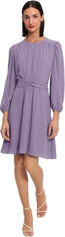 Donna Morgan Women's Long Sleeve Twist Waist Dress in Saudi Arabia