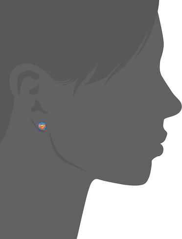 DC Comics Unisex Superman Logo Stainless Steel Stud Earrings. Color: Blue/Red/Yellow. One Size. Sold as Pair. in Saudi Arabia