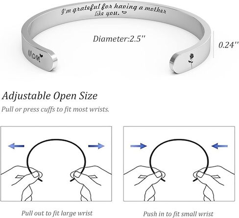 هدايا الأم للنساء أساور الكفة، هدايا للأم من ابنتها، هدايا عيد الأم لأفضل أم، هدايا عيد الأم للأم، هدايا مضحكة فريدة من نوعها سوار مجوهرات لعيد الأم/عيد الميلاد in Kuwait