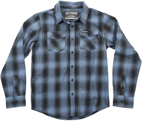 FASTHOUSE Youth Saturday Night Special Flannel، أزرق غامق/أسود in Kuwait