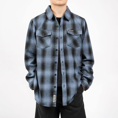 FASTHOUSE Youth Saturday Night Special Flannel، أزرق غامق/أسود in Kuwait