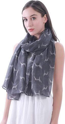 Border Terrier Dog Print Women's Scarf Shawl Wrap Lightweight in Saudi Arabia