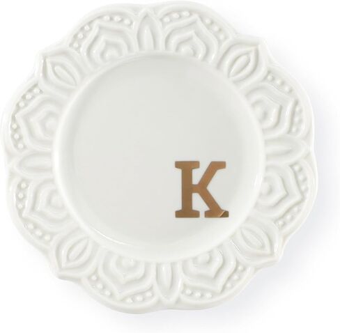 Scwhousi Initials Ring Dish M-Ceramic Jewerly Tray Trinket Dish for Rings Earrings Necklaces Bracelet Watch Keys,Monogrammed Gifts for Women Valentine's Day Mother's Day Birthdat Weddding Engagement in Kuwait