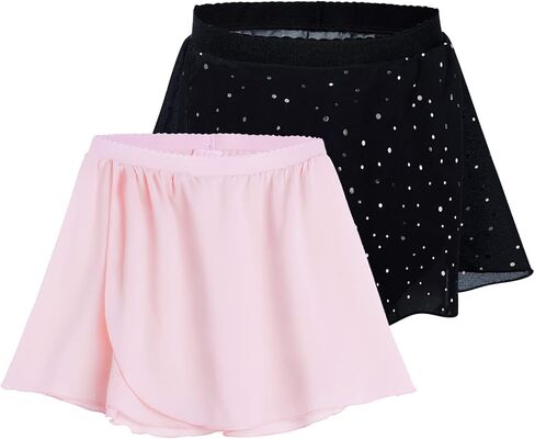 2 حزمة الفتيات الباليه التنانير الأسود الوردي الرقص توتو حجم 8-9 سنة سباركلي راقصة الباليه Dancewear لفئة الرقص in Kuwait