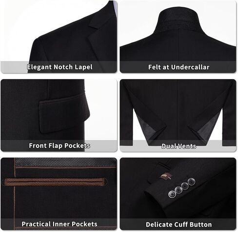 Men's Suits Classic Fit 2 Piece Single Breasted 2 Buttons Business Wedding Suit Jacket & Flat Front Pants Set in Saudi Arabia