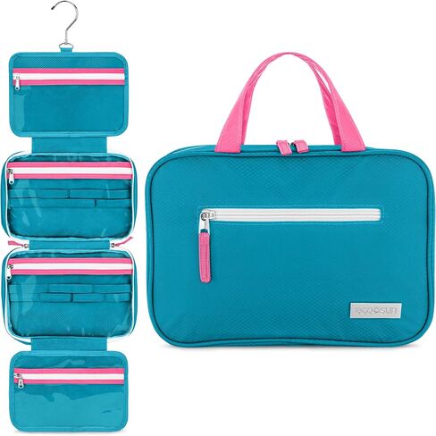 Hanging Travel Toiletry Bag — Designed in Hawaii — Water-resistant Travel Organizer for Bathroom Accessories (Tropical Vacay) in Saudi Arabia