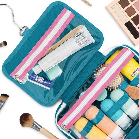 Hanging Travel Toiletry Bag — Designed in Hawaii — Water-resistant Travel Organizer for Bathroom Accessories (Tropical Vacay) in Saudi Arabia