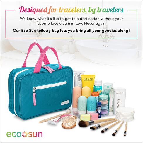 Hanging Travel Toiletry Bag — Designed in Hawaii — Water-resistant Travel Organizer for Bathroom Accessories (Tropical Vacay) in Saudi Arabia