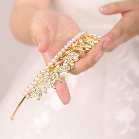 JWICOS Pearl Tiara Crown for Women Silver Tiara Headband for Prom Pageant Party Birthday Gifts Bridal Wedding Tiara for Bride in Saudi Arabia