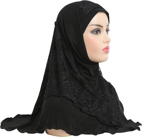 وشاح حجاب نسائي لامع مزين بالترتر من AIBEARTY وشاح لف رأس إسلامي طويل وعصابة رأس وشال للشعر in Saudi Arabia
