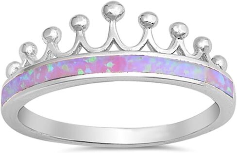 CHOOSE YOUR COLOR Sterling Silver Crown Tiara Ring in Saudi Arabia