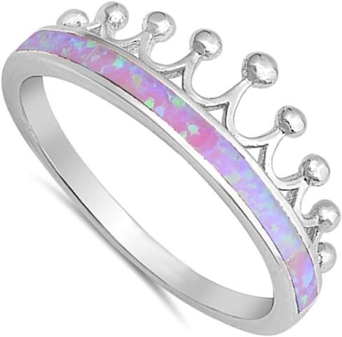 CHOOSE YOUR COLOR Sterling Silver Crown Tiara Ring in Saudi Arabia